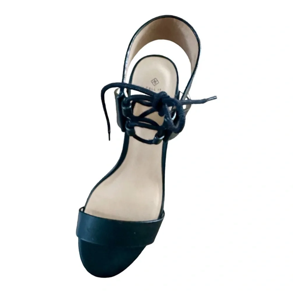 Call it Sprink Woman’s Sandals Black Vegan Leather Size 7.5